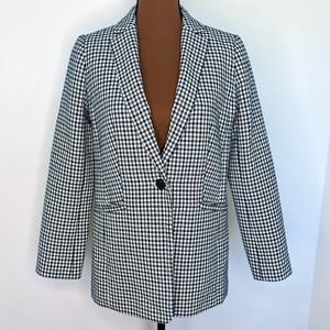 Talbots Houndstooth Blazer Cotton Blend Size 4